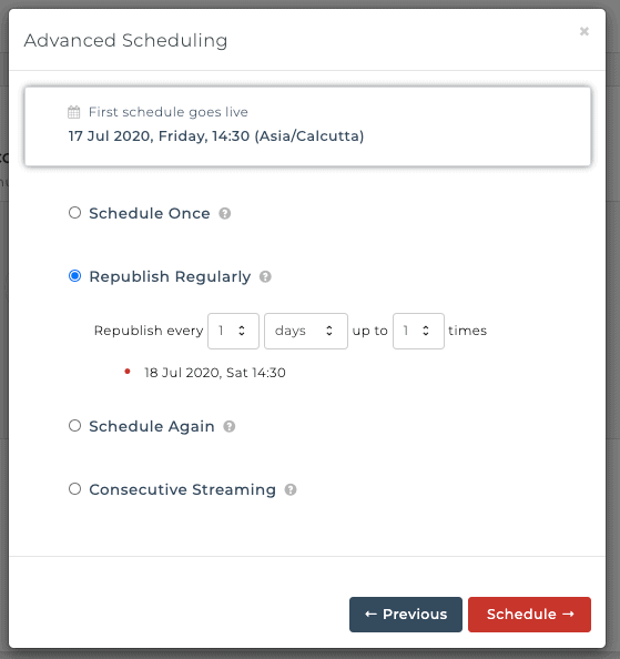 Advanced Scheduling - OneStream Live