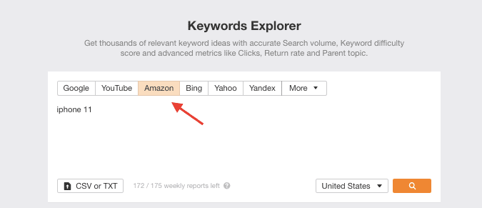 Ahrefs - Amazon Keyword Research