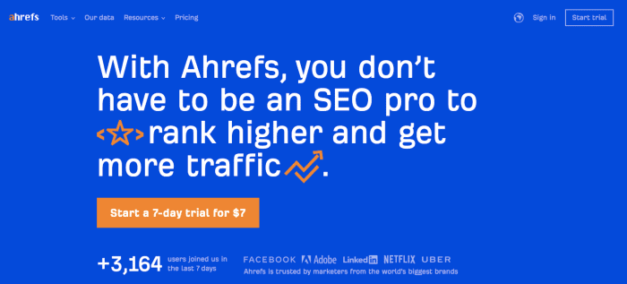 Ahrefs - Home Page