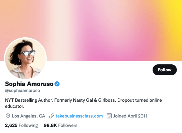 Amoruso on Twitter