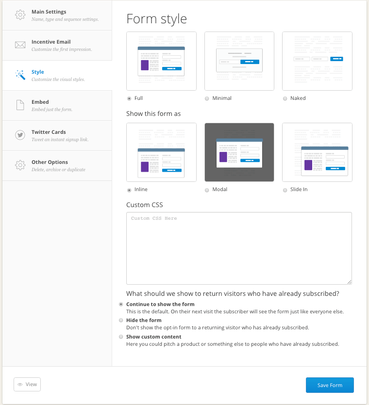 ConvertKit Sign up Forms