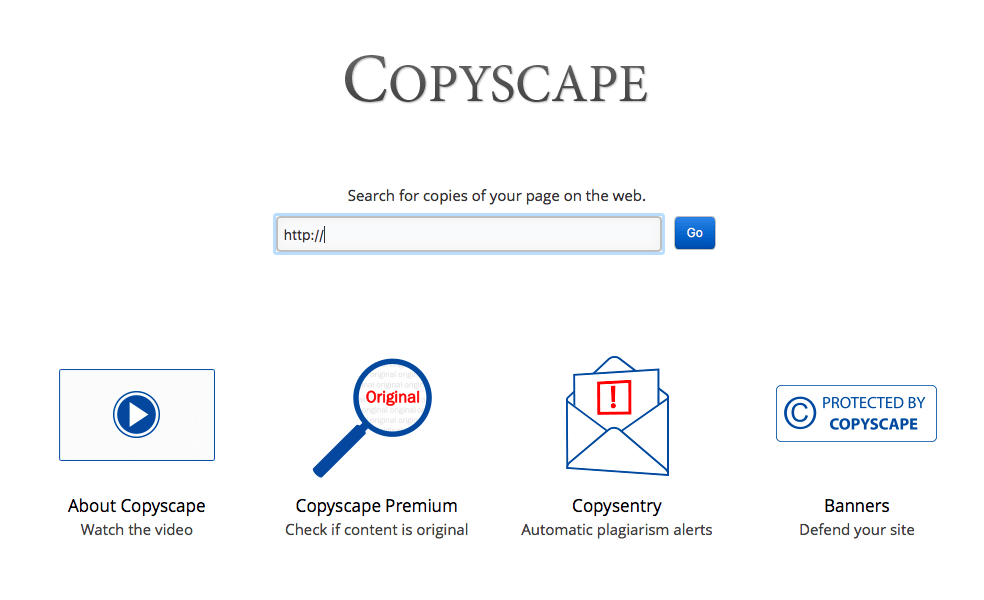 Copyscape is the industry-leading tool for detecting plagiarized content and can help you prevent plagiarism of content on your site.