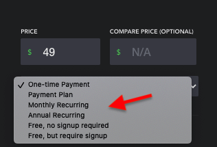 Course Settings - Pricing