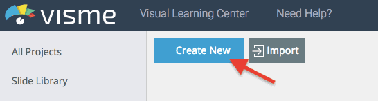 Creating New Project - Visme
