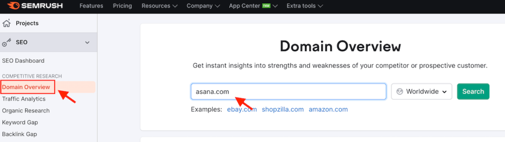 Domain Overview - Semrush