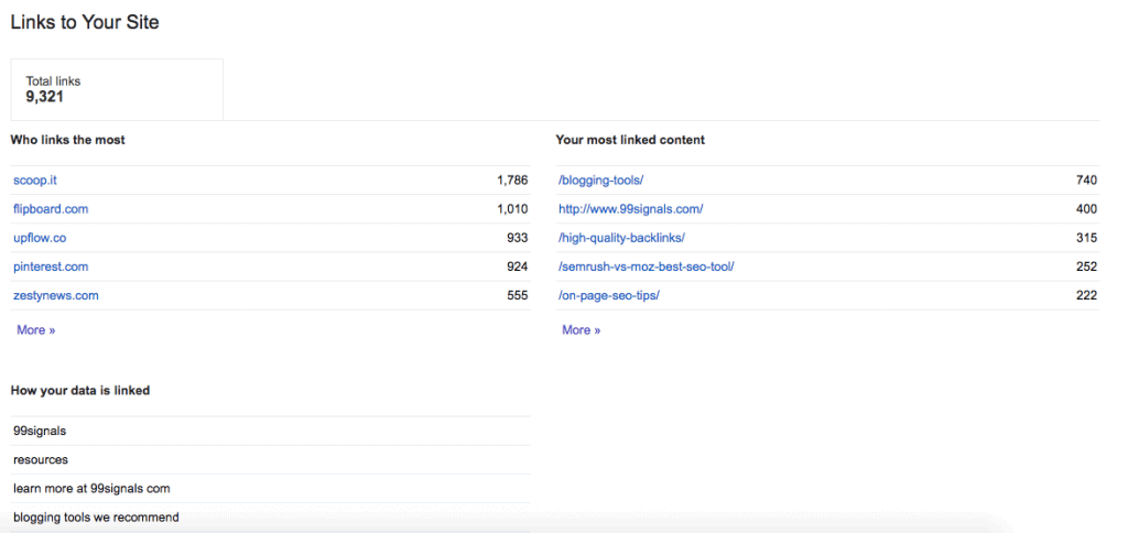 Google Search Console - Link Building Tools