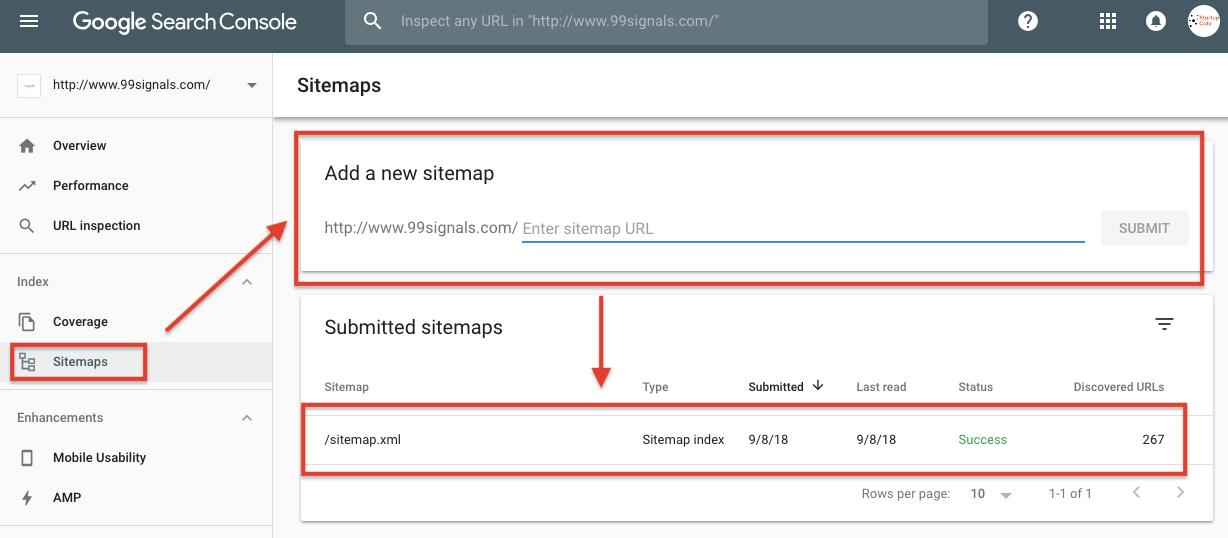 Google Search Console - 99signals