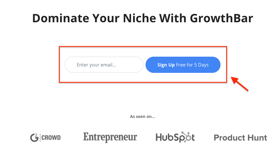 GrowthBar Signup Process