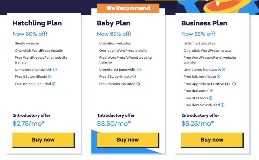 HostGator Pricing