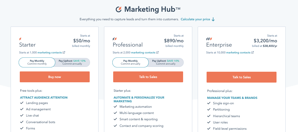 HubSpot Marketing Hub Pricing