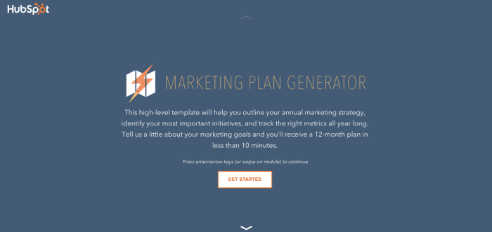 Marketing Plan Template Generator by HubSpot