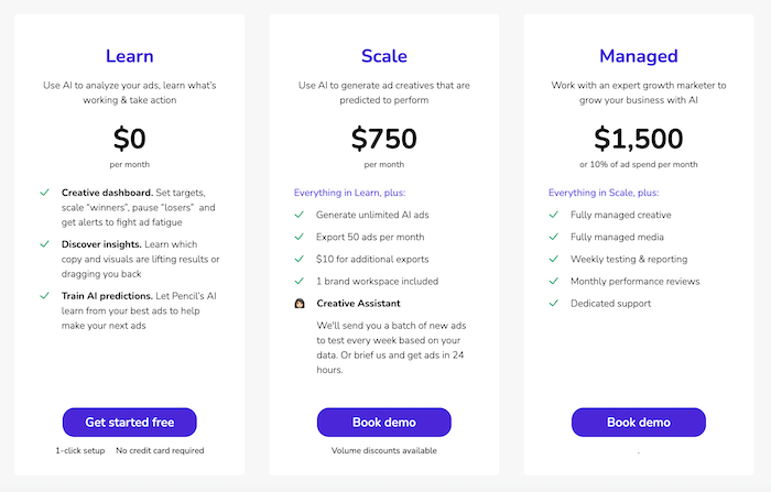 Pencil Pricing Plans