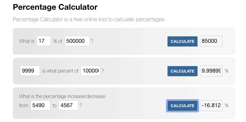 Percentage Calculator