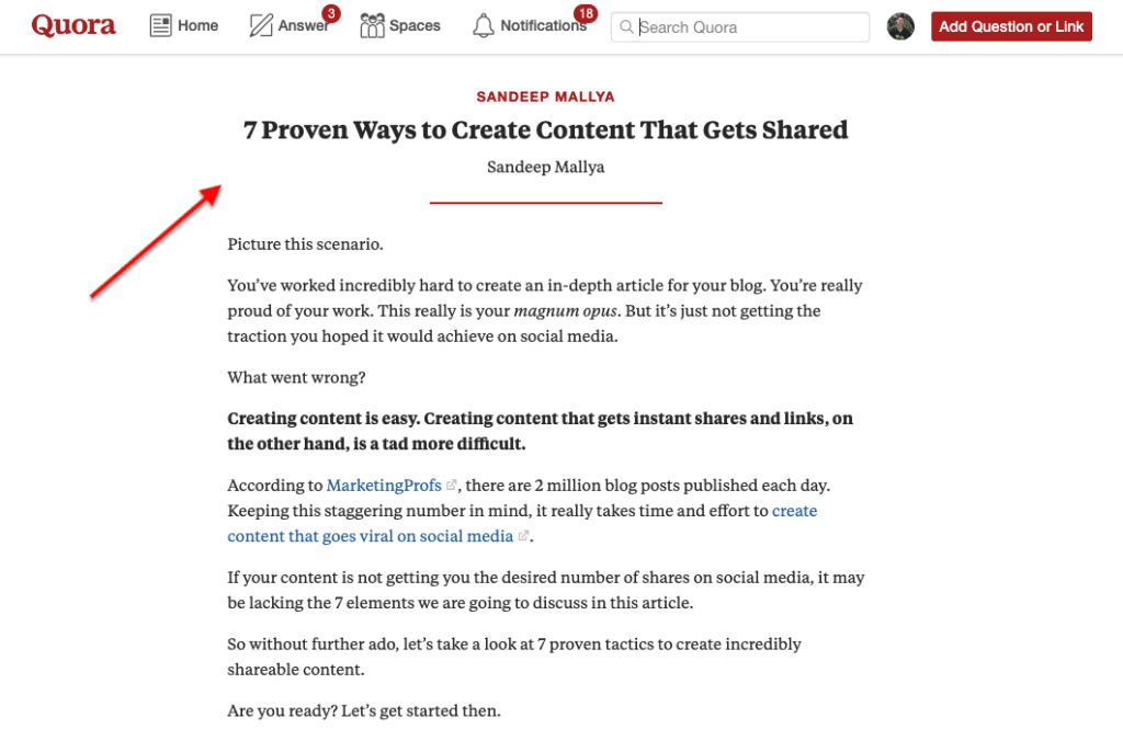 Quora Blog Post