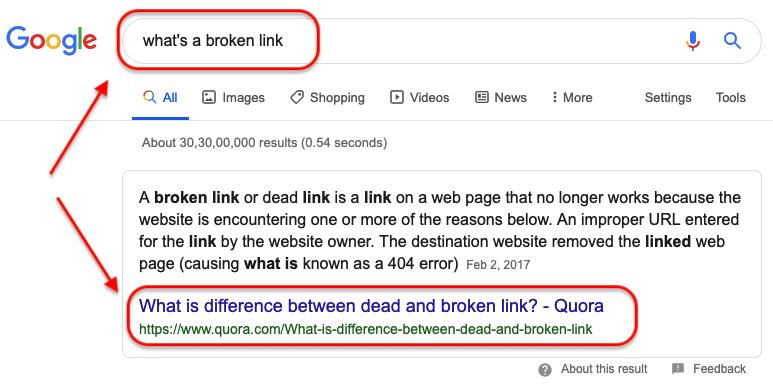 Quora - Google SERP