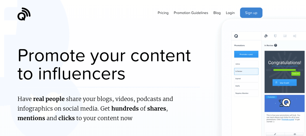 Quuu Promote - Content Marketing Promotion Tool