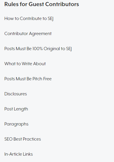 SEJ Editorial Guidelines