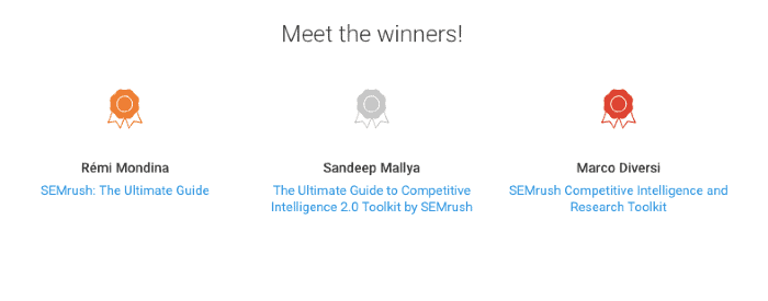 SEMrush Contest Winners - Jan 2019