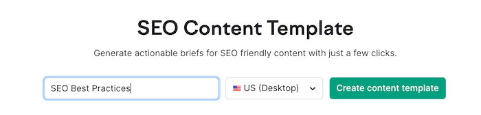 SEO Content Template - Semrush