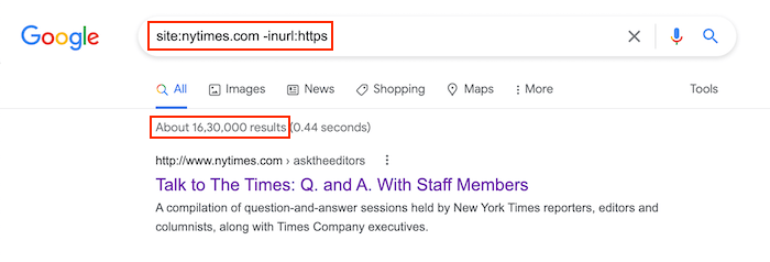 Site Search Operator - NYTimes Example