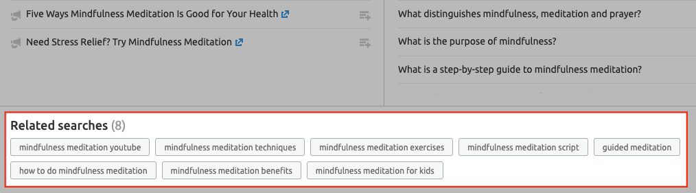 Topic Research - Related Searches