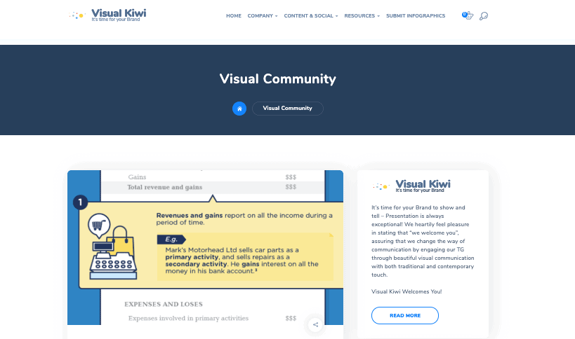 Visual Kiwi - Infographic Submission Site